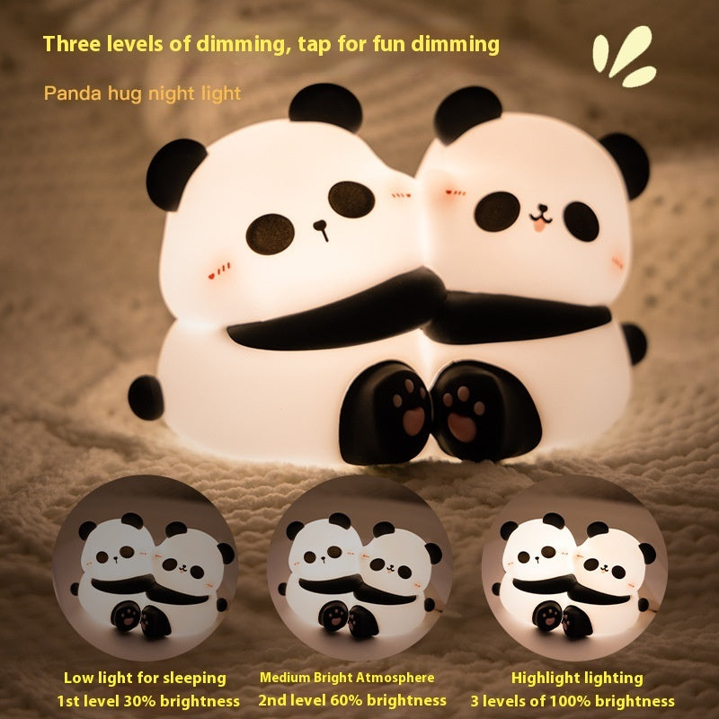 Cute Panda Night Light for Kids LED Squishy Silicone  Night Lamp Color Changing Dimmable Rechargeable for Baby Bedroom