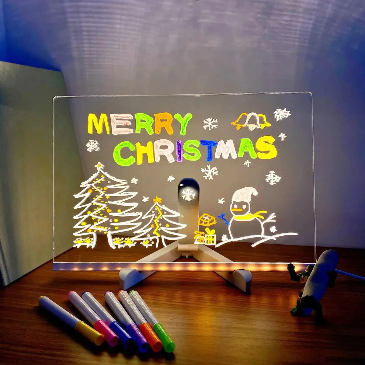 Erasable USB Children‘s  Acrylic Message Board, Drawing Board Table Light, Advertising Board, Fun Fall Gift, Bedroom