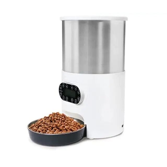 Automatic Wi-Fi Cat Feed  Dog Feeder with Freshness Preservation, 5L Timed Cat Feeder with Low Food Sensor, Up to 10 Meals Per Day, Granary Pet Feeder for Cats, Black