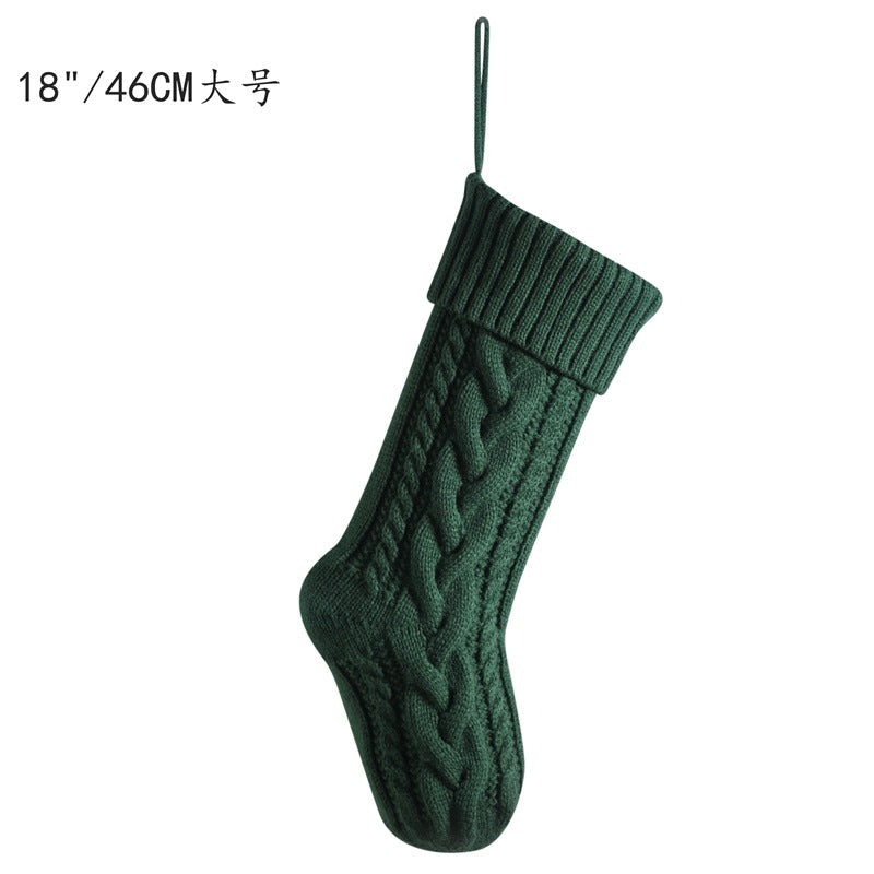 Knitted Christmas Gift Bag Decorative Stockings Christmas Stockings Pendant Color-matching Extra Large Angle Twist 46 Large Capacity Gift Bag