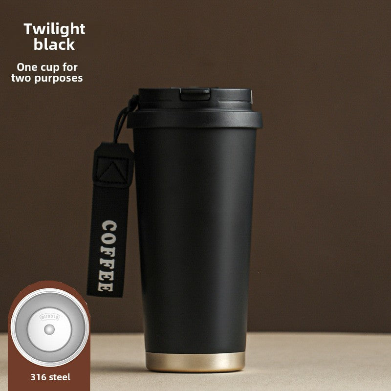 Coffee Cup 316 Stainless Steel Vacuum Cup , Water Cup High-looking Smart Temperature Measuring Rope Portable Vacuum Cup