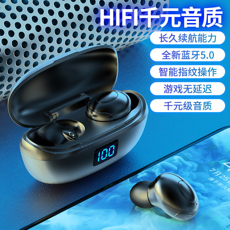 Wireless Bluetooth Headset Waterproof Digital Display Sports In-ear  Noise Reduction