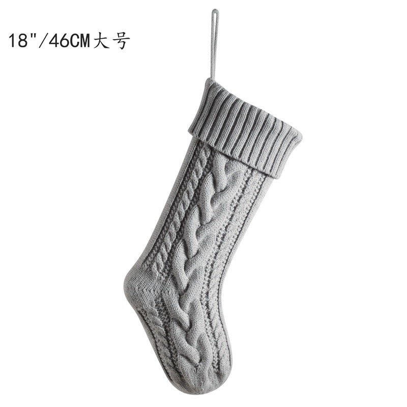 Knitted Christmas Gift Bag Decorative Stockings Christmas Stockings Pendant Color-matching Extra Large Angle Twist 46 Large Capacity Gift Bag