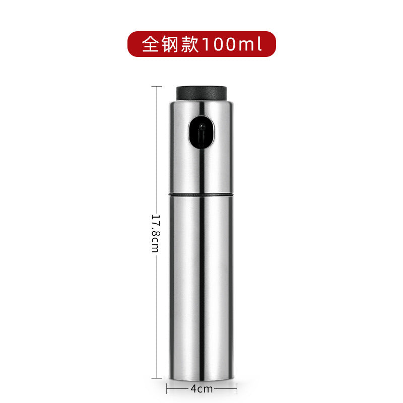 Stainless Steel Oil Spray Bottle Kitchen Household Push-type Glass Oil Pot Barbecue Seasoning Spray Oil Pot