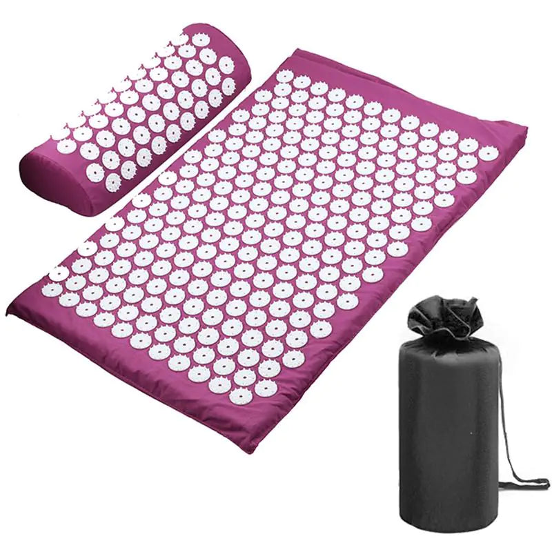 Acupressure Therapy Mat and Pillow Set for Back/Neck Pain Relief and Muscle Relaxation