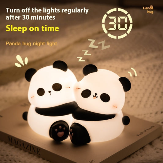 Cute Panda Night Light for Kids LED Squishy Silicone  Night Lamp Color Changing Dimmable Rechargeable for Baby Bedroom